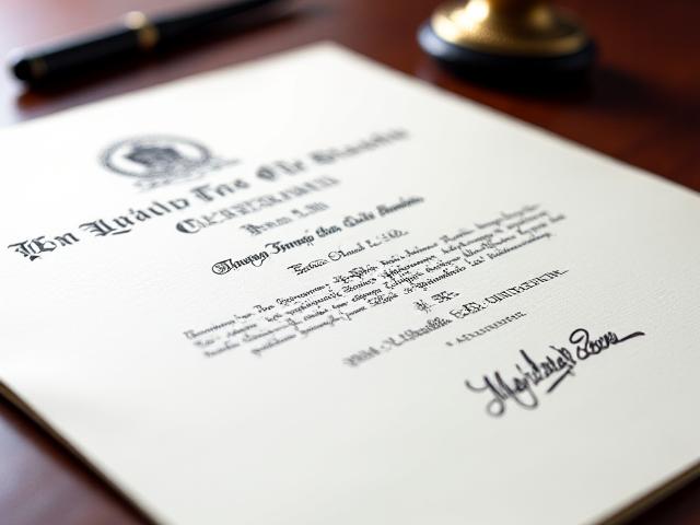 Diploma o certificado con caligrafía formal