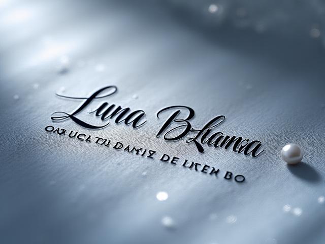 Diseño de logotipo caligráfico para una marca de joyería 'Luna Blanca'